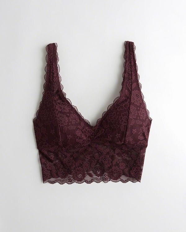 Bralette Hollister Donna Ultra Longline Trianglelette With Removable Pads Bordeaux Italia (977JUMPR)